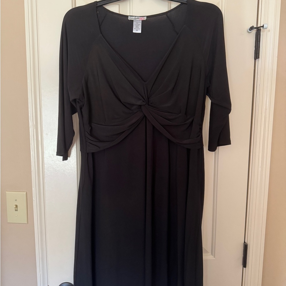 Love Squared Elegant Black Midi Dress